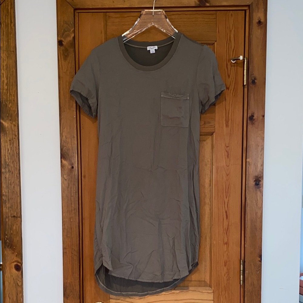 SPLENDID Olive Green T Shirt Mini Dress Medium Super Soft